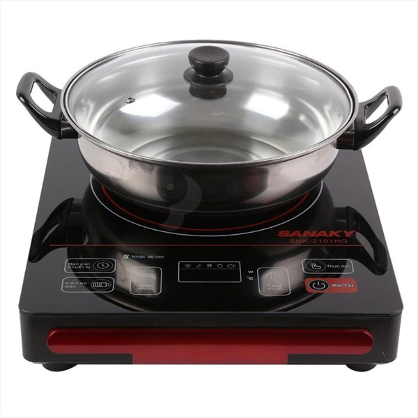 Bếp Điện Hồng Ngoại SANAKY SNK-2101HG Tặng kèm Nồi Lẩu inox nắp kính