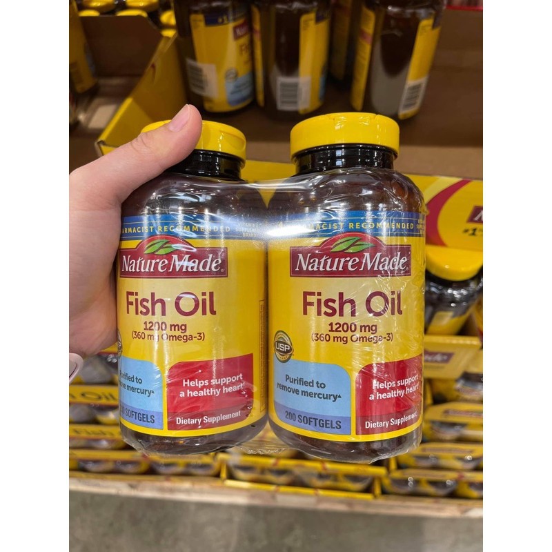 Viên uống Dầu cá Omega 3 Nature Made Fish oil 1200mg hộp 200 viên