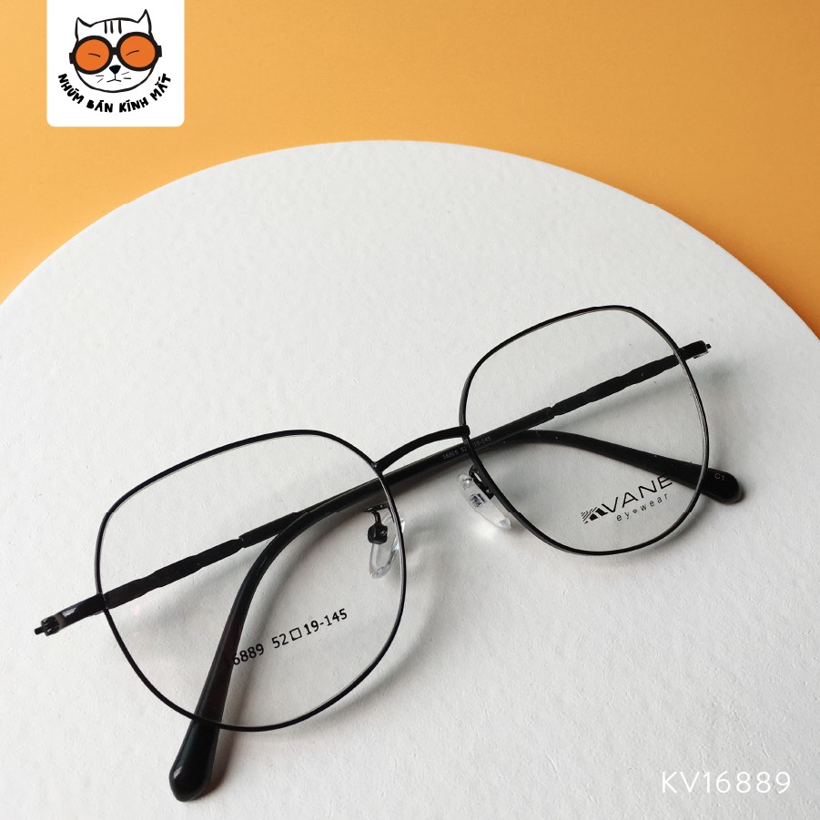 Gọng kính nam nữ tròn mắt mèo Hàn Quốc kim loại KV16889 | Vane x Nhúm Bán Kính Mắt
