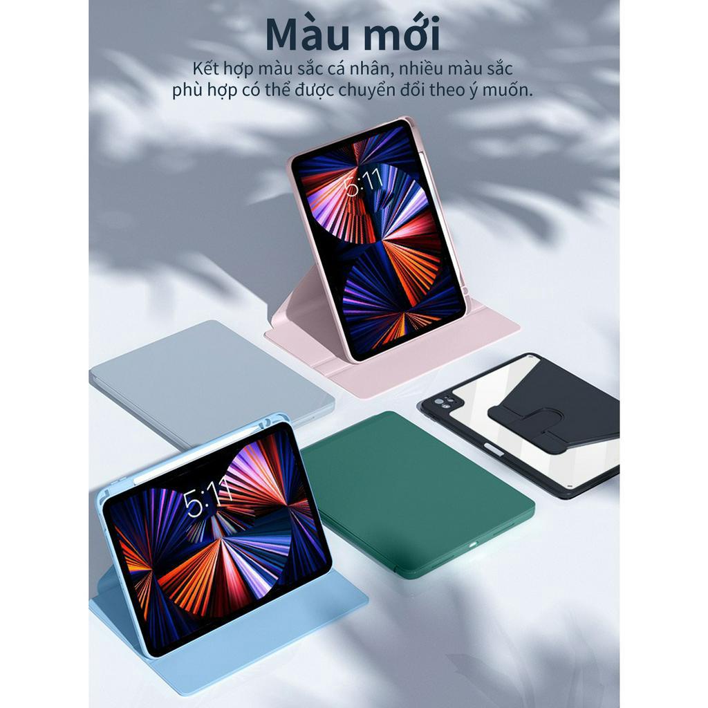 Bao da ipad GOOJODOQ ốp lưng cho Air 4/5 Pro 11 10th 9th 8th 7th Gen với Giá đỡ bút chì Xoay 360 độ