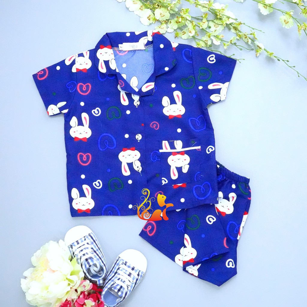 Đồ bộ mặc nhà Pijama Kate Thái - &quot;Thỏ - Tim &quot; - Cho Bé 8kg - 38kg