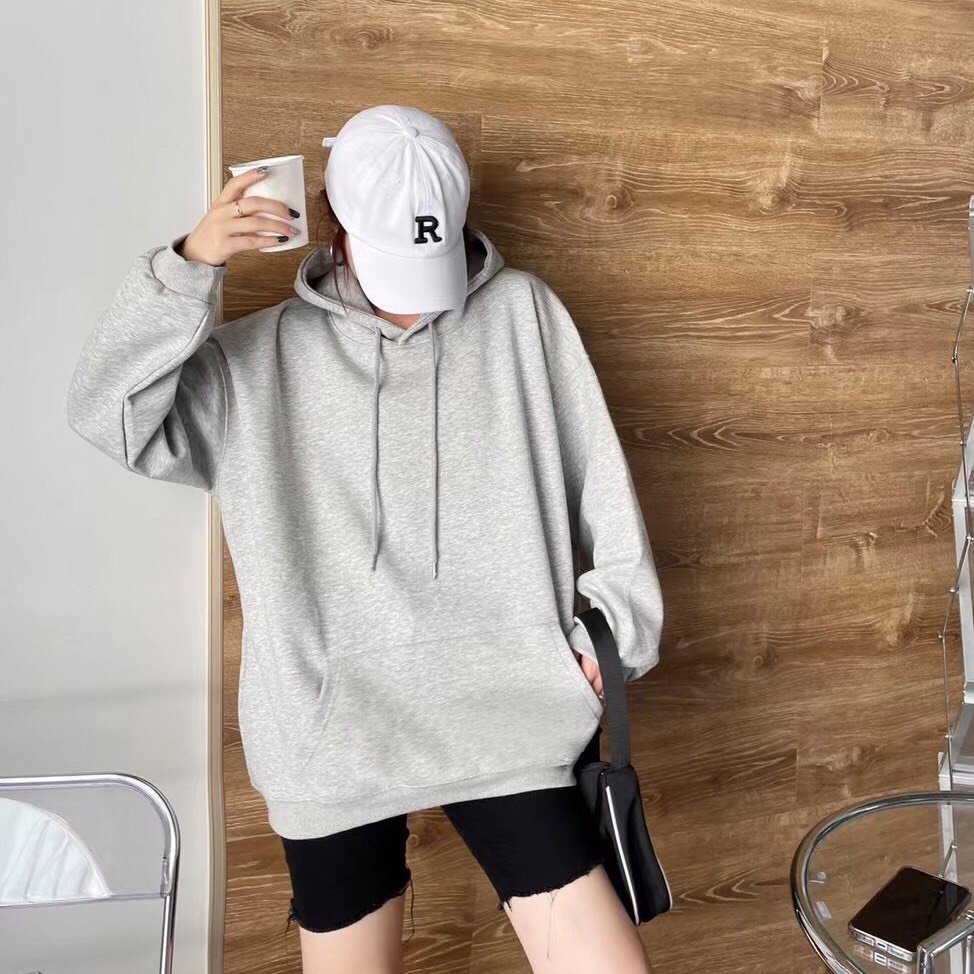 Áo hoodie nữ Maika nỉ da cá cao cấp form rộng phong cách Ulzzang, phụ kiện thời trang YUNA