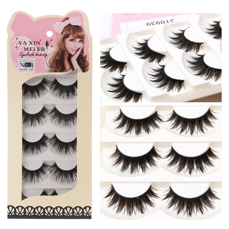 Set 5 Cặp Lông Mi Giả Dày Và Dài Màu Đen Tự Nhiên YOUYO