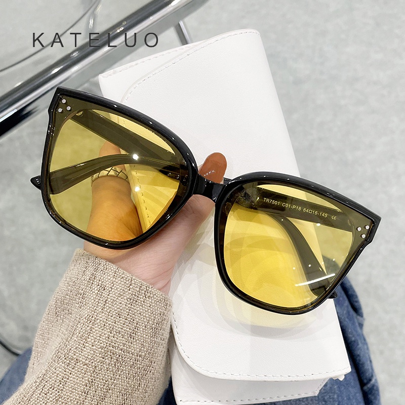 Kính mát phân cực gọng vuông TR90 KATELUO TR7501 thời trang cho nam nữ