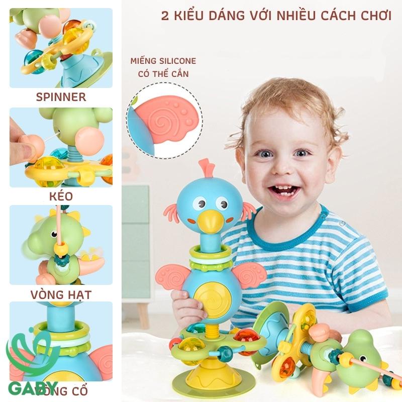 Đồ chơi để bàn hỗ trợ dỗ dành bé ăn dặm GABY an toàn, dễ thương, có đế hút cố định trên bề mặt nhẵn