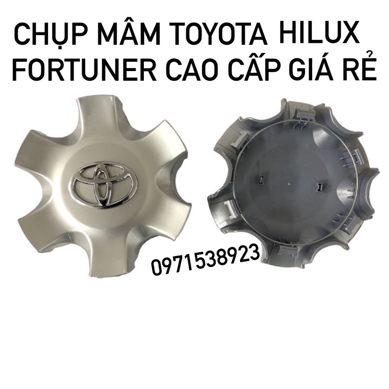 SET 4 Logo chụp mâm, ốp lazang bánh sau xe ô tô Toyota Fortuner 2005-2011 và Toyota Hilux 2008-2012 cao cấp giá rẻ