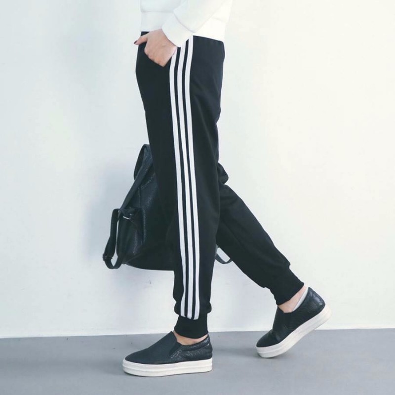 [Mã SKAMSALEP6 giảm 10% TỐI ĐA 100K đơn150K] Quần Thể Thao Jogger Đen 3 Sọc Trắng ( ẢNH THẬT ) | BigBuy360 - bigbuy360.vn
