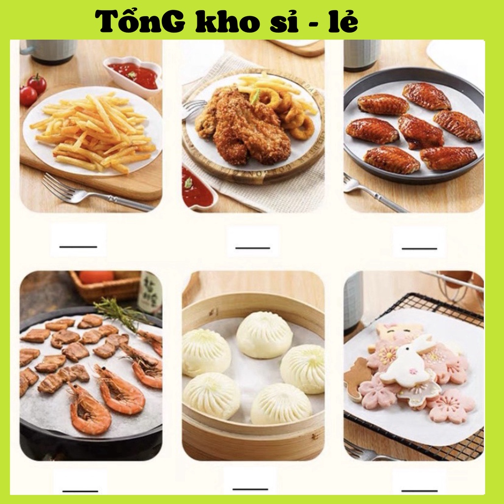 Set 100 Giấy Nến Đục Lỗ Chống Dính Lót Cho Nồi Chiên Không Dầu, Khuôn Làm Bánh, Lò Nướng Thịt Thay Thế Giấy Bạc 88288