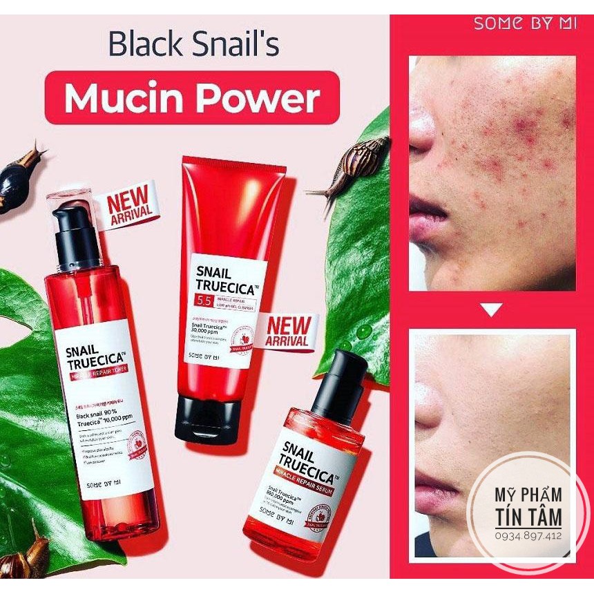 Bộ Kit 4 Món Snail Truecica Some By Mi Miracle Repair Starte - Phục hồi da, cải thiện sẹo lõm