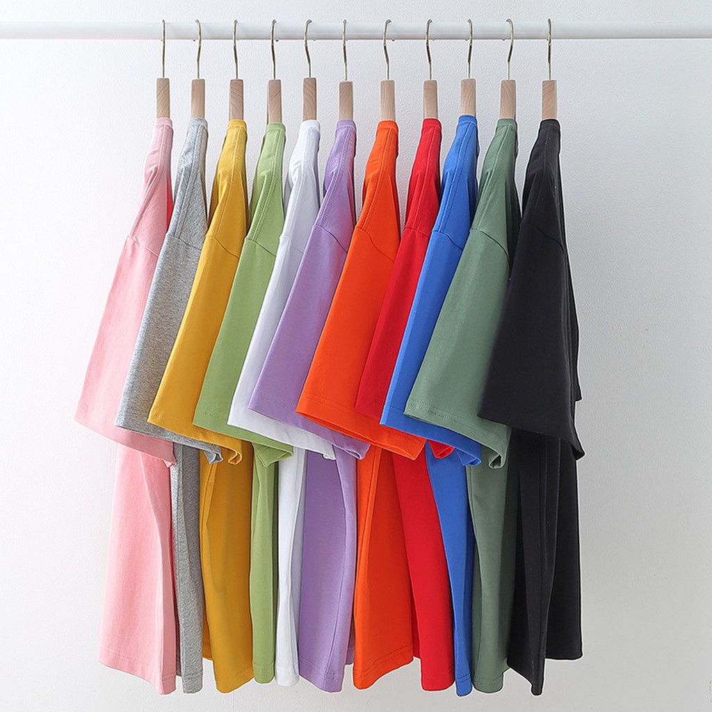 Áo Thun UnisexÁo Cotton 100% Phông Trơn Nam Nữ Tay Lỡ oversize form rộng 5 màu ,mặc thoáng mát thấm hút mồ hôi