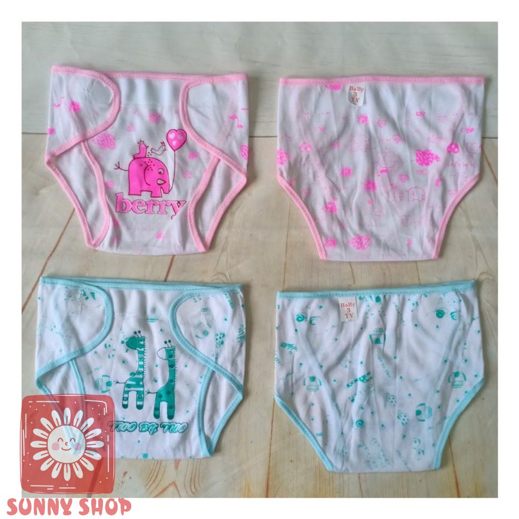 Set 5 Tã vải dán Cotton Baby họa tiết cho bé sơ sinh/ Quần đóng bỉm