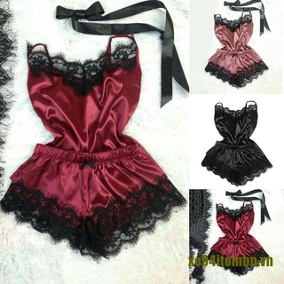 Bộ đồ ngủ vải lụa satin thời trang quyến rũ cho nữ