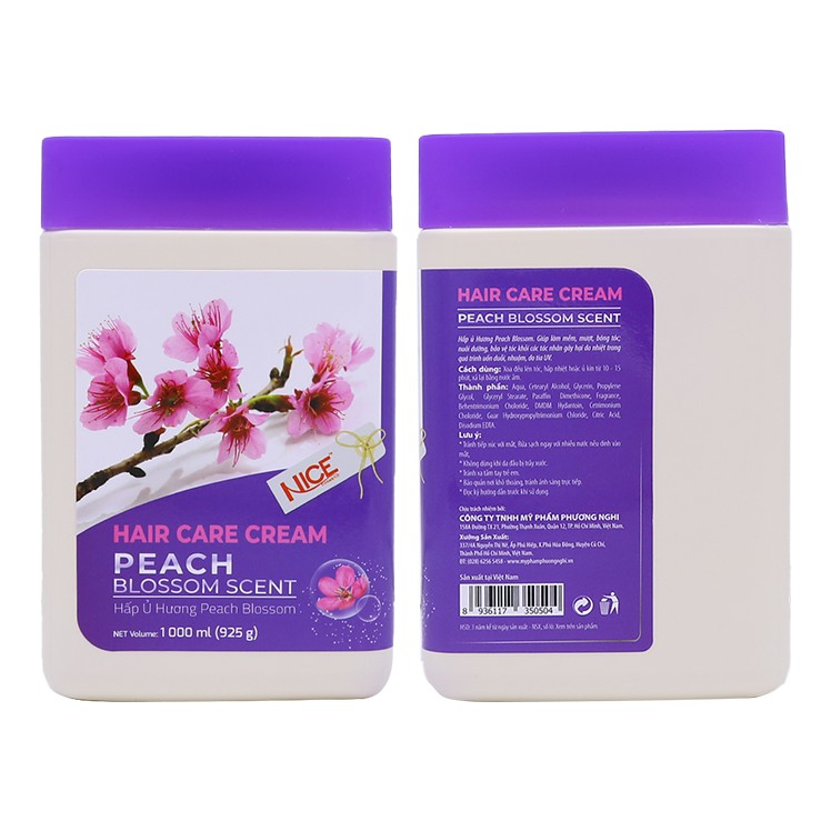 Hấp dầu (kem ủ tóc) mềm mượt, phục hồi khô xơ, hư tổn Hương Hoa Anh Đào NICE Hair Care Cream Peach Blossom 1000ml