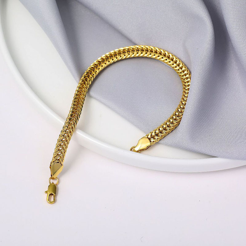 Vòng Tay Kim Loại Mạ Vàng 18k Đơn Giản Thời Trang Phong Cách Hip Hop
