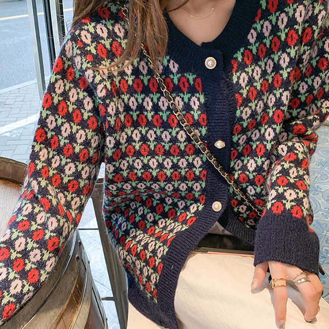 Áo Khoác Len Cardigan Dài Tay Thời Trang Phong Cách Retro Cho Nữ | BigBuy360 - bigbuy360.vn