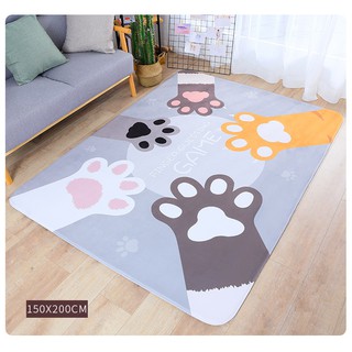 Thảm nhung bông hoạ tiết ban chân mèo 150x200cm