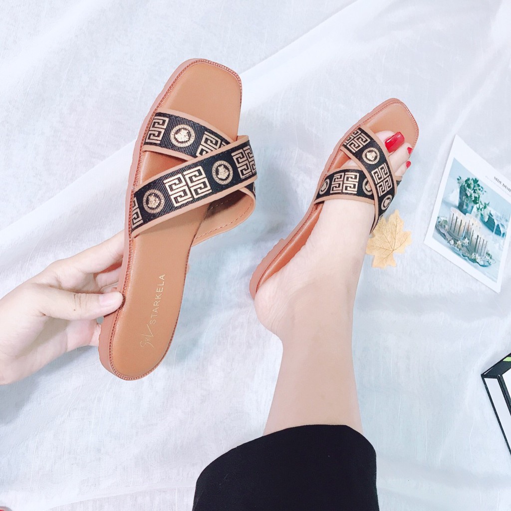 Dép bản chéo fendi 