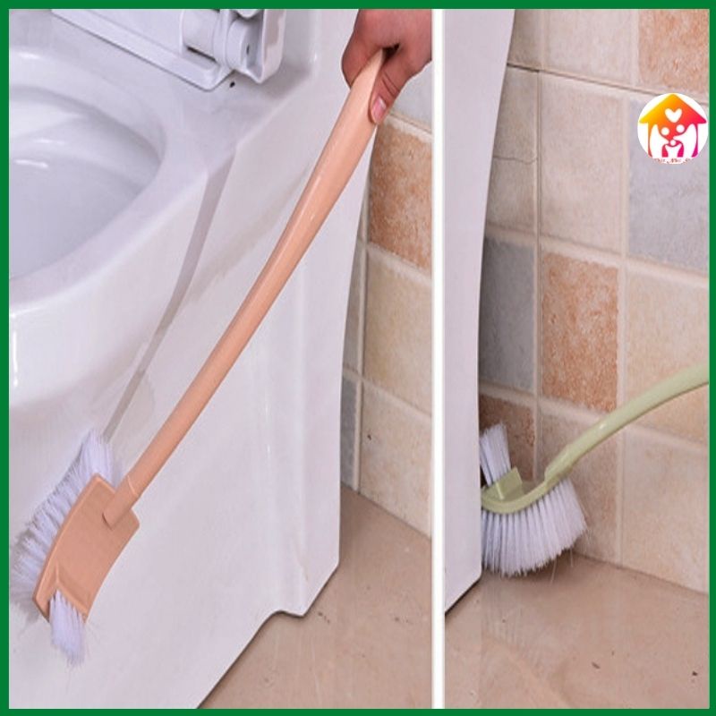 Bàn chải nhà vệ sinh 2 đầu cán dài-dụng cụ vệ sinh bồn cầu toilet cao cấp