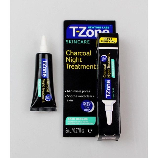 Gel chống thâm sau nặn mụn, se khít lỗ chân lông T-Zone Charcoal Night Treatment