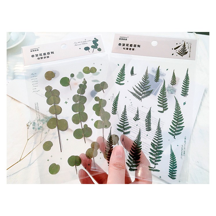 Tờ Nhãn Dán Sticker Họa Tiết Hoa Cỏ Xinh Xắn Để Trang Trí Sổ Tay DIY
