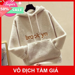Áo Hoodie Lông rán In Chữ Dễ Thương