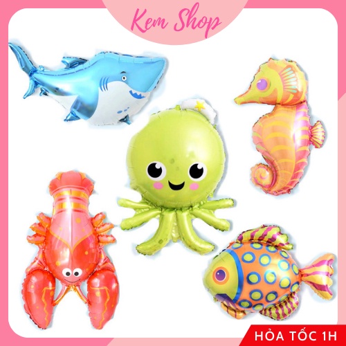 Bóng hình chủ đề đại dương trang trí sinh nhật cho bé siêu ngộ nghĩnh - K204