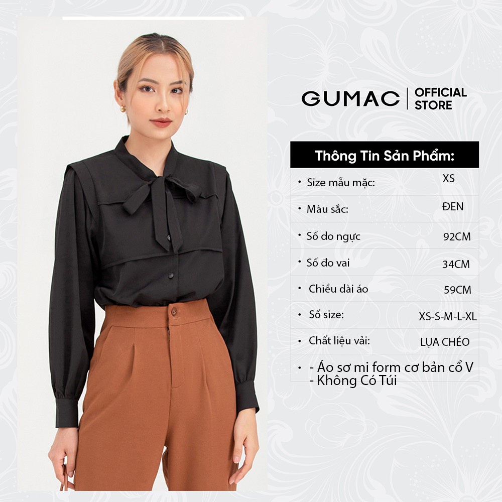 Áo sơ mi nữ viền lé, thanh lịch GUMAC AB753