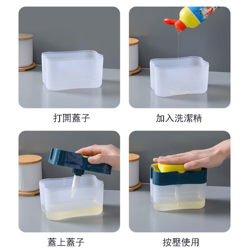 Cọ Rửa Chén Dạng Lỏng Tự Động Kèm Hộp Đựng Xà Phòng Tiện Dụng Cho Nhà Bếp