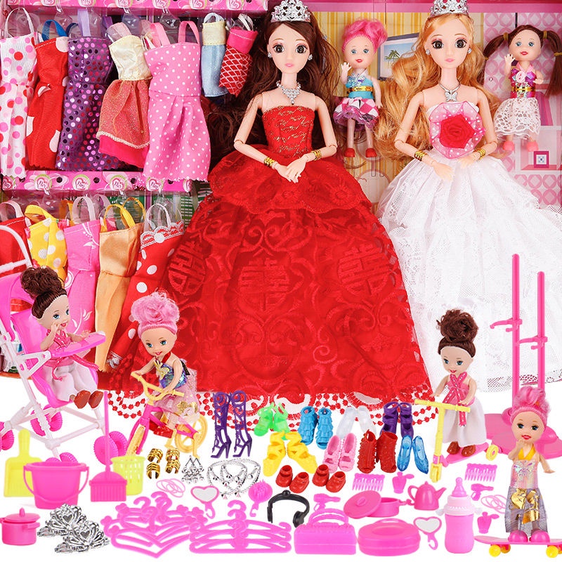 Bộ đồ chơi búp bê Barbie màu trắng tuyết