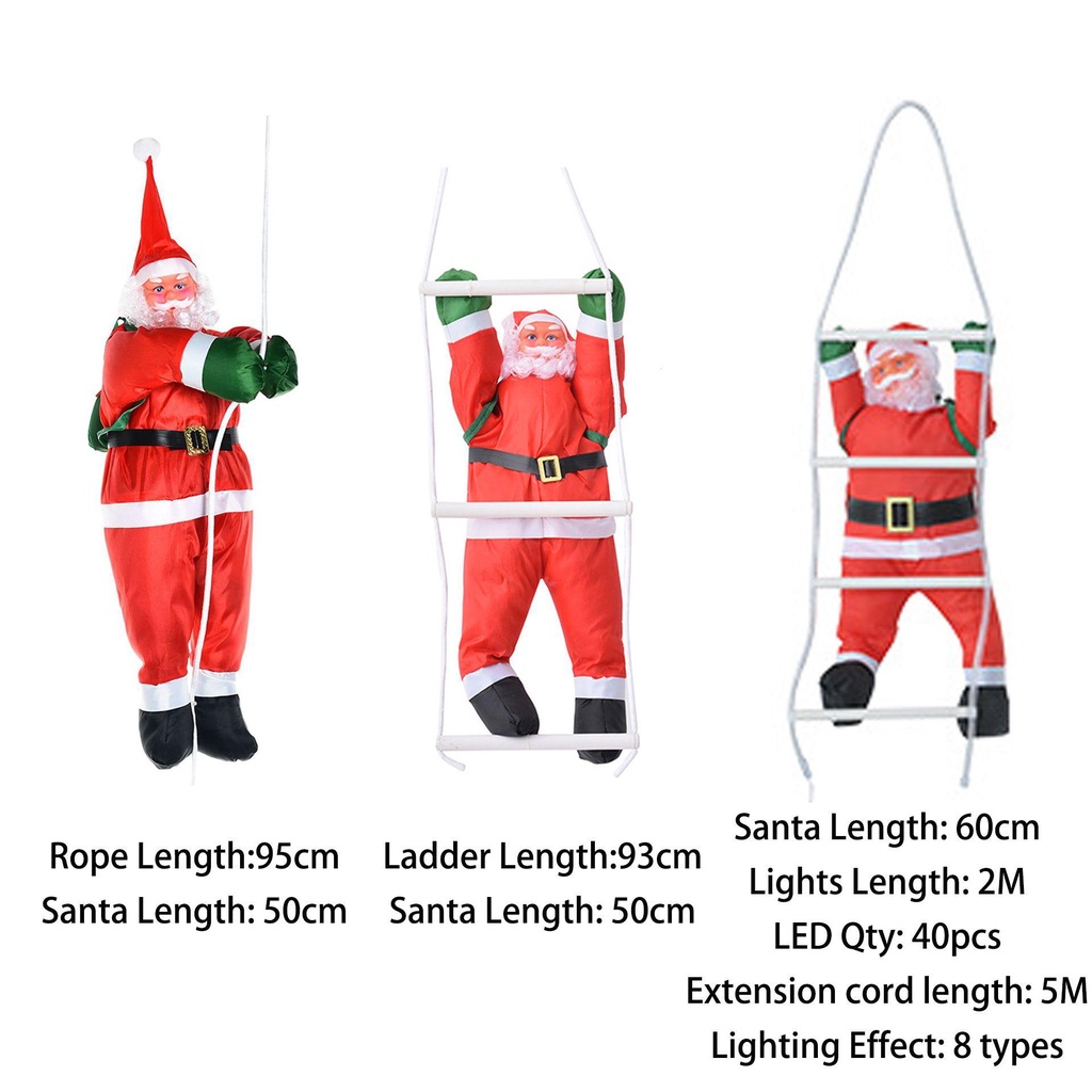LANSEL Búp Bê Hình Ông Già Noel Có Đèn LED Treo Trang Trí Giáng Sinh