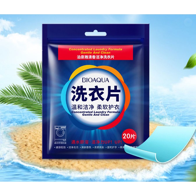 20 Miếng giặt tẩy trắng quần áo Bioaqua