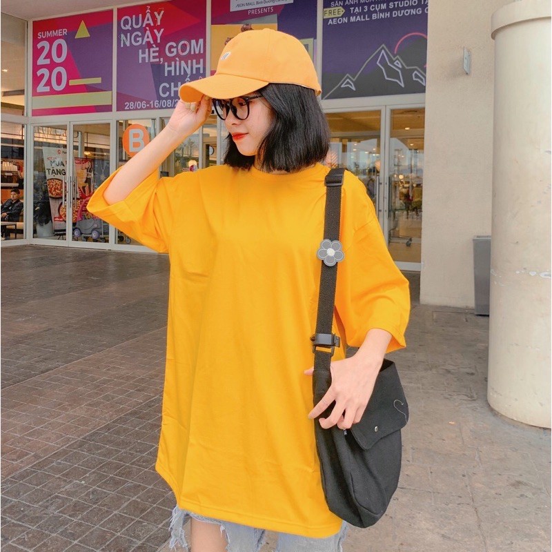 Áo Thun Unisex Trơn Nam Nữ Tay Lỡ Oversize Form Rộng 8 Màu