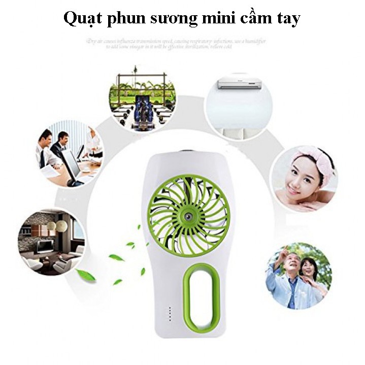 Quạt Phun Sương Cầm Tay Mini - Quạt Phun Sương Tạo Ẩm Làm Mát Không Khí -  Khuếch Tán Tinh Dầu