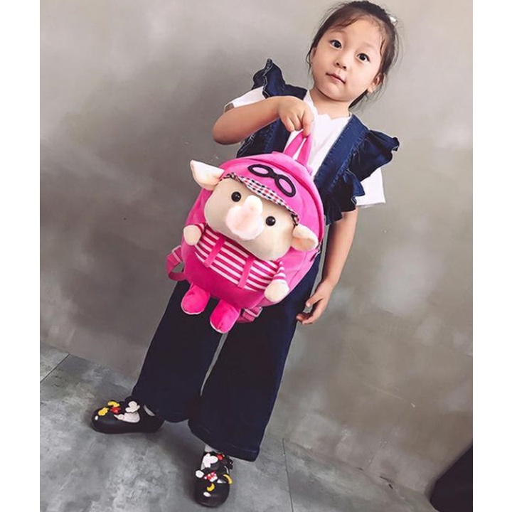 Balo Thú Bông Hình Voi Cho Bé Đi Học Mầm Non size 25cm BALO-577