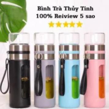 [3 Trong 1] Bình pha trà cafe nước mang đi có lõi lọc inox tiện lợi bằng thủy tinh giữ nhiệt đa năng thông minh kèm ly