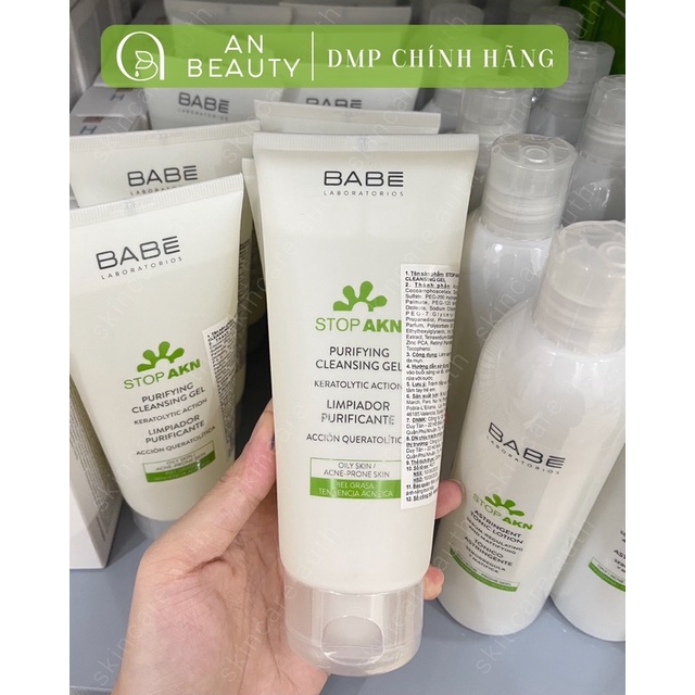 Sữa Rửa Mặt BABE STOP AKN Purifying Cleansing Gel Dịu Nhẹ, Kiểm Soát Nhờn, Dành Cho Da Dầu 200ml