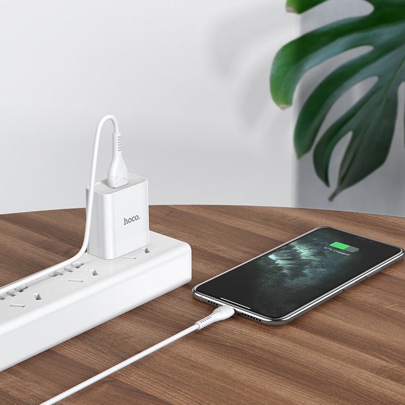 ⚡Now Ship⚡Bộ Sạc Nhanh 2.1A HOCO C81 kèm cáp sạc 1m Cổng Micro USB Type C và các dòng Cho IP và Android