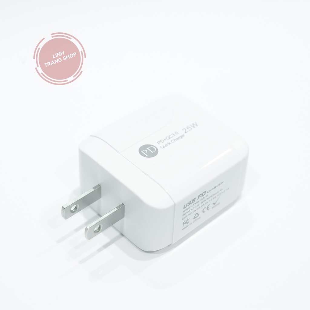 Củ Sạc Nhanh 2 Cổng 25W Dành Cho Nhiều Loại Máy (Bảo Hành 1 Năm)