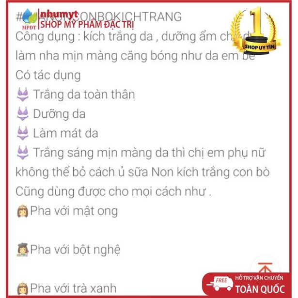 Ủ sữa non con bò 100ml hàng đặc, ủ trắng sữa non kích trắng da