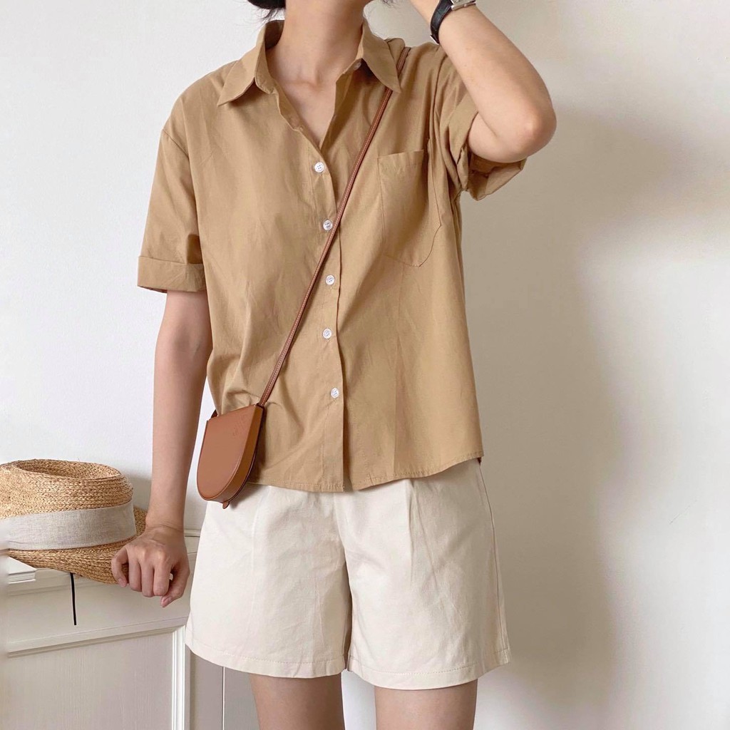 [Mã WASKT304 giảm 15% tối đa 30K đơn 99K] Áo sơ mi cộc tay túi ngực_A0151 | BigBuy360 - bigbuy360.vn