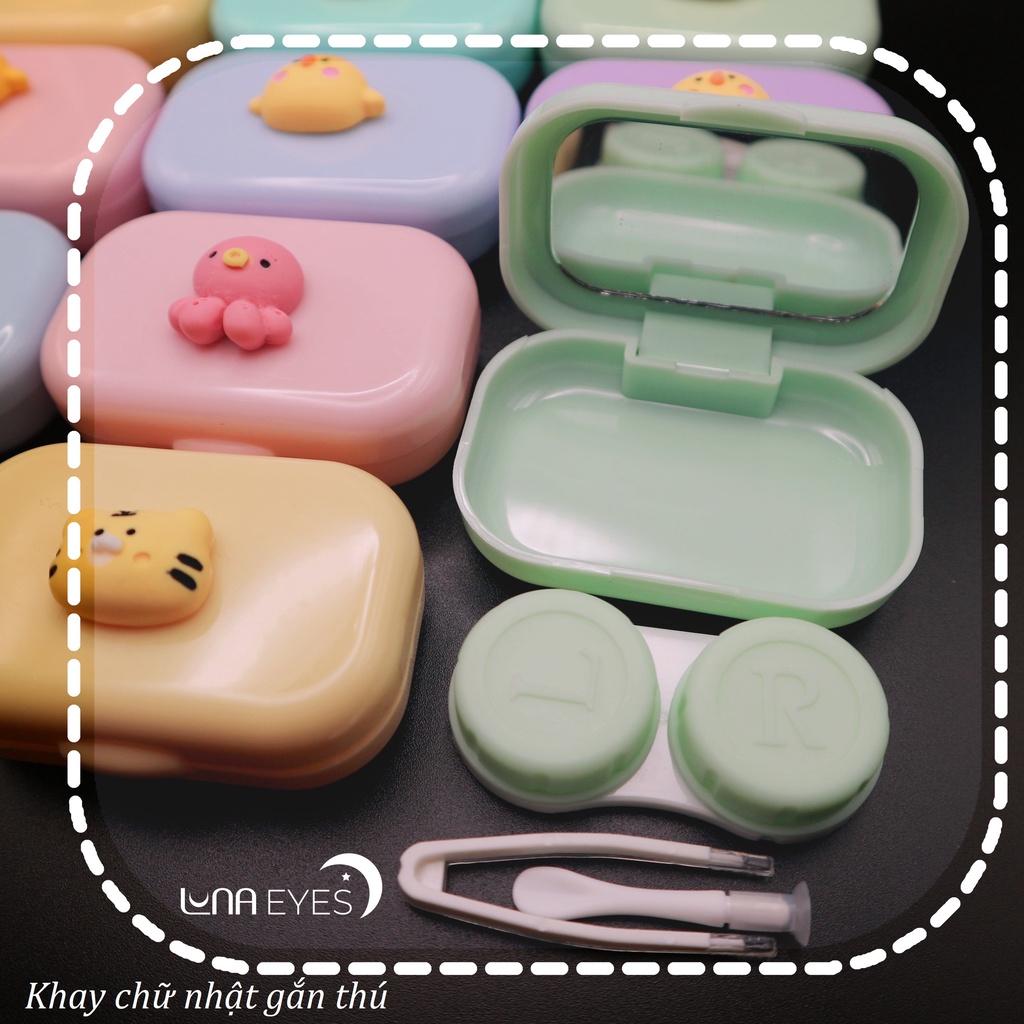 Khay gương chữ nhật ngắn thú kèm dụng cụ đeo lens