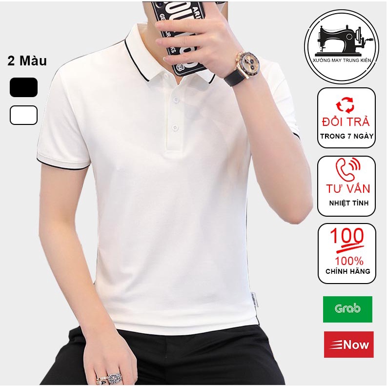 Áo Polo Nam, Áo Phông Cổ Bẻ Viền Đen Trắng Chất Liệu Cotton Cá Sấu Cao Cấp- MÃ AC120 [ Shop Bán Sỉ ]