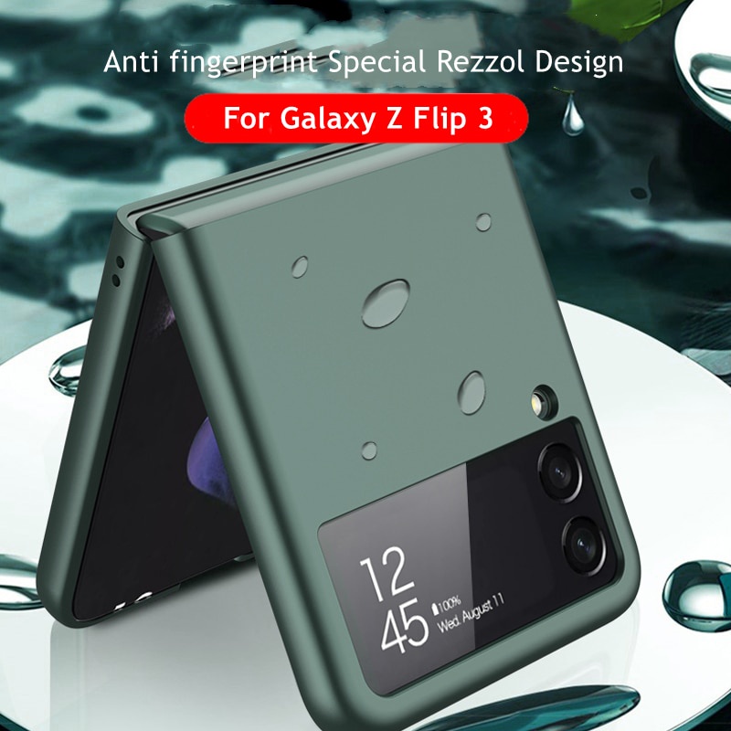 Ốp điện thoại nhựa cứng siêu mỏng màu trơn nhám thời trang cho Samsung Galaxy Z Flip 3