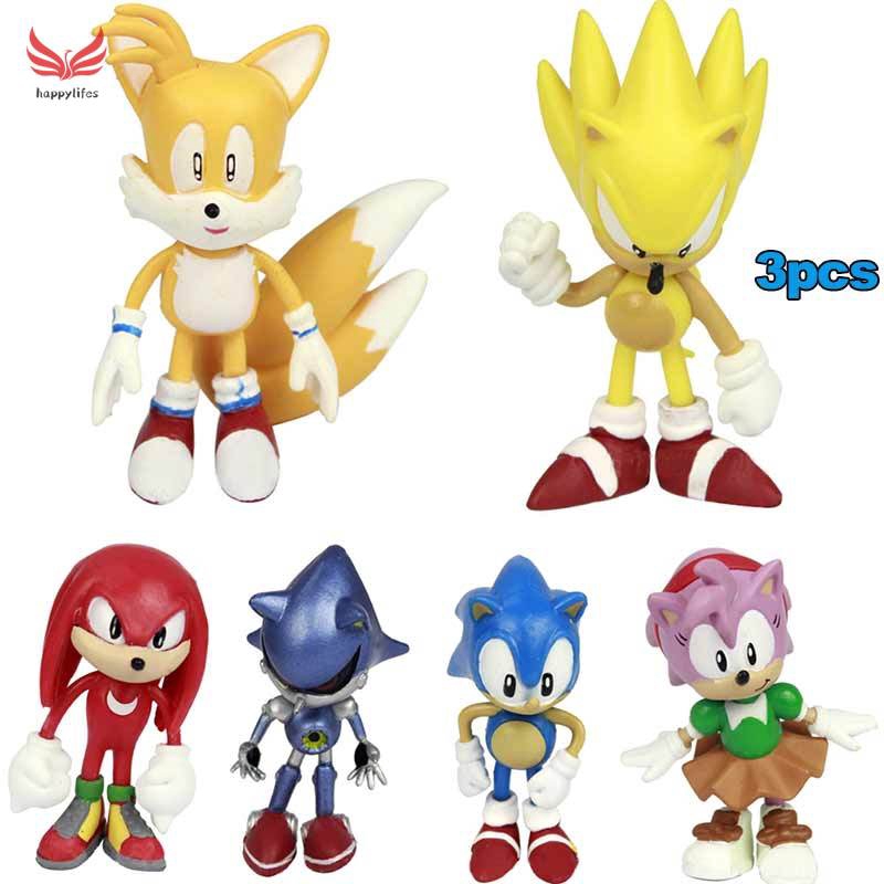 Bộ 3/ 6 mô hình nhân vật đồ chơi hoạt hình Sonic The Hedgehog đáng yêu