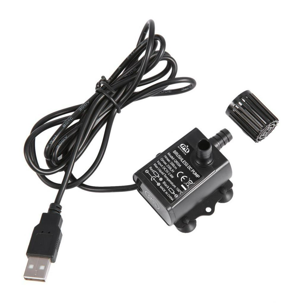 Máy bơm nước QR50A USB DC5V 2m 250L 2.4W Chịu nhiệt độ 100 độ chiều dài cáp 1.5m có phích cắm