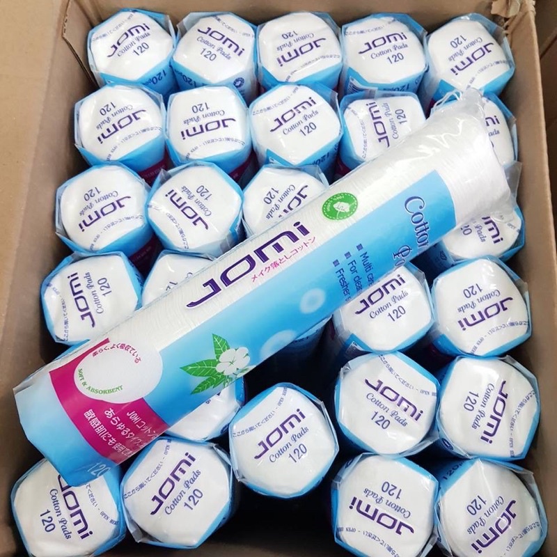 Bông tẩy trang Jomi Nhật Bản 120 miếng - Bông tẩy trang Jomi cotton tự nhiên mềm mịn, nhẹ nhàng