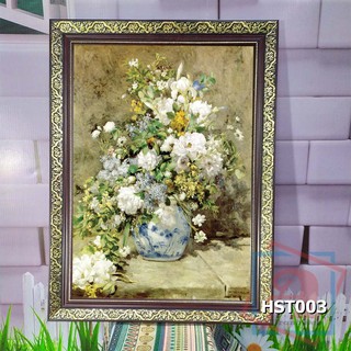Tranh tĩnh vật hoa cổ điển - Phong cách Châu Âu sang trọng - in trên mica gương (epoxy) cao cấp - HST003