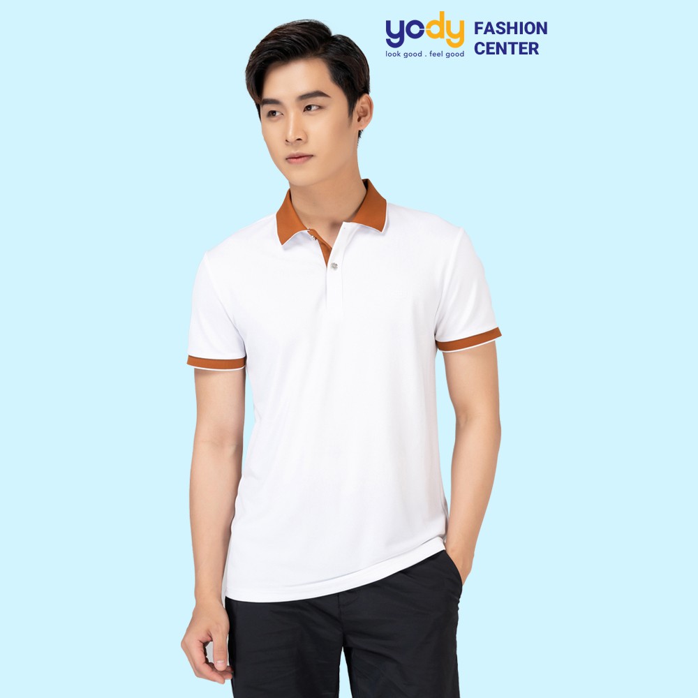 Áo thun nam YODY polo tay ngắn cổ bẻ sợi tự nhiên thoáng mát chuẩn form APM3635