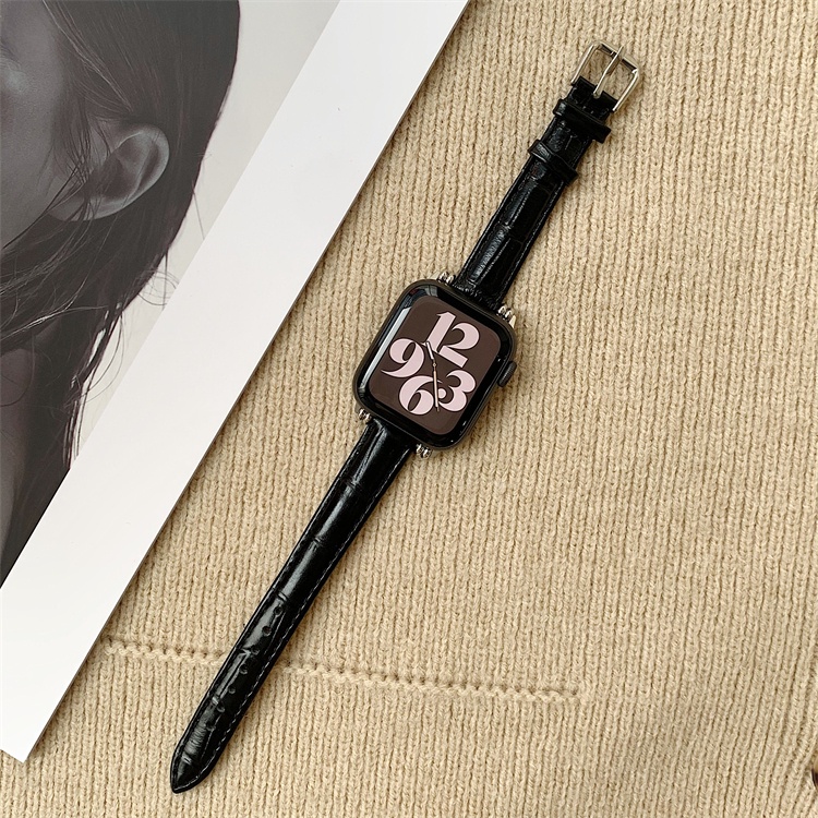 Dây Đeo Đồng Hồ Bằng Da Hai Hạt Kích Thước 49mm 41mm 40mm 45 38mm Cho iwatch Series 8 ultra 7 SE 6 5 4 3 2