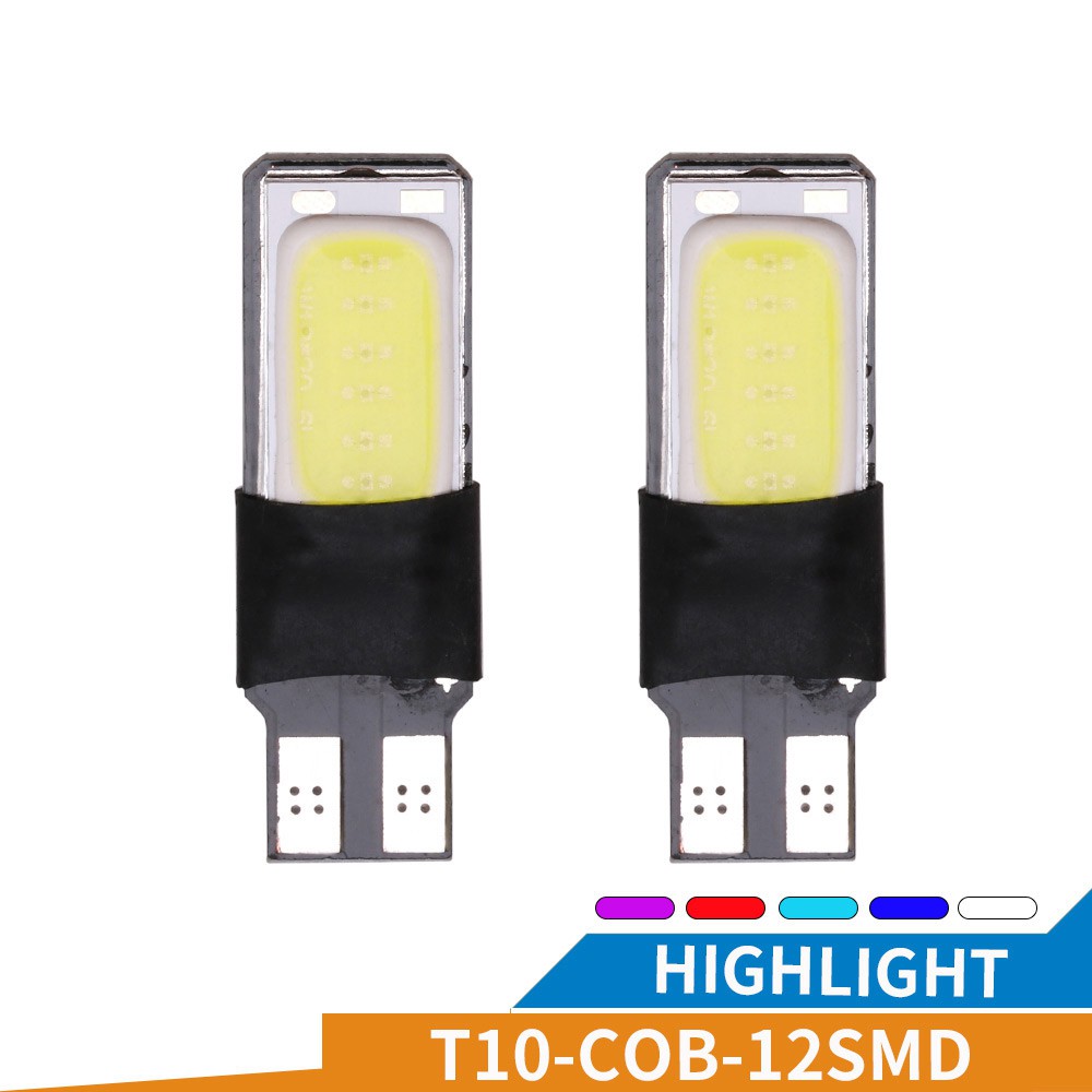 Đèn LED PC T10 12smd nhiều màu không thấm nước 12V